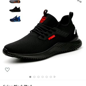 Men Black steel toe shoes size 14